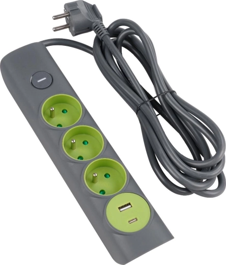 Prodlužovací přívod Retlux se 3 zásuvkami a USB, 1,4 m
