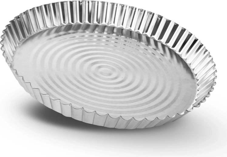 Pocínovaná forma na koláč a pizzu Flat 27 cm