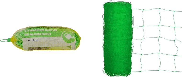 Síť na oporu rostlin 2 × 10 m, oko 17 × 17 cm