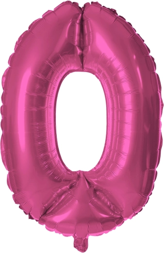Fóliový balónek TORO číslice 0 30 cm – Růžová