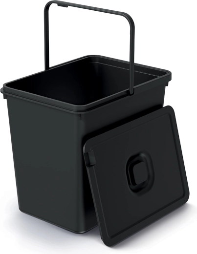 Odpadkový koš Systema Basic Flap 23 l – recyklovaná černá