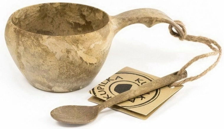 Kupilka 21 klasický hrnek Brown s lžičkou