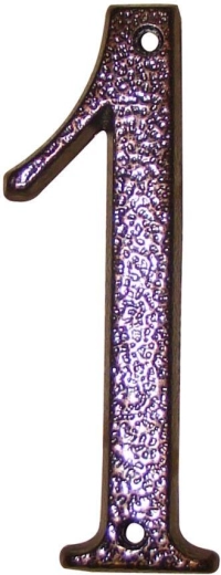 Domovní číslo 1 hnědé, zinek, 117 mm