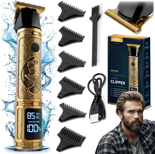 Zlatý zastřihovač vlasů a vousů BERDSEN Barber Master