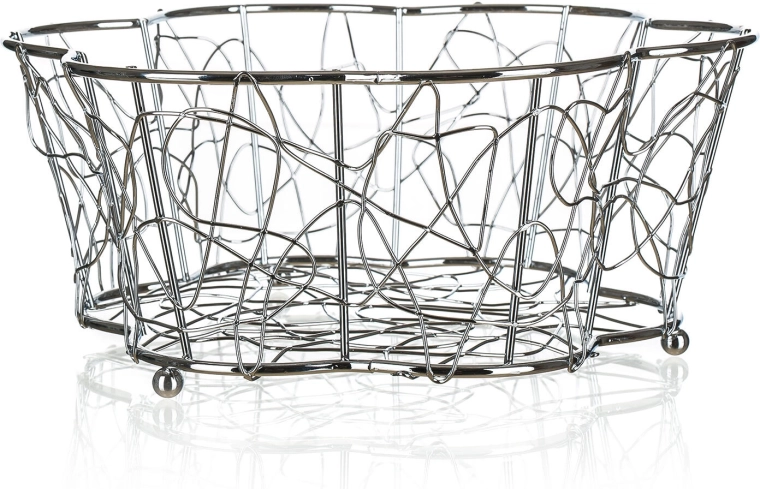 Drátěný košík na ovoce VANITY, chrom, 24 × 10 cm