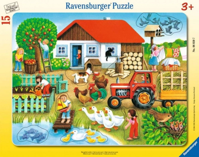 Puzzle 15 dílků Co tu pasuje – Na venkově RAVENSBURGER