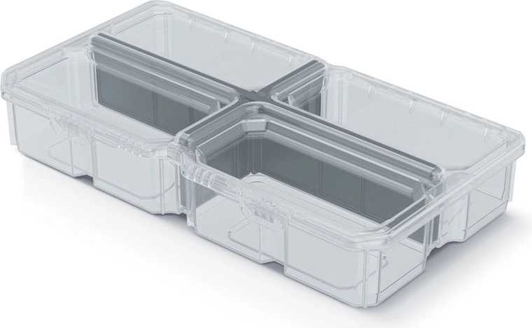 Plastový organizér s průhledným víkem MSX BOX, 28,5 × 15,8 × 5,7 cm