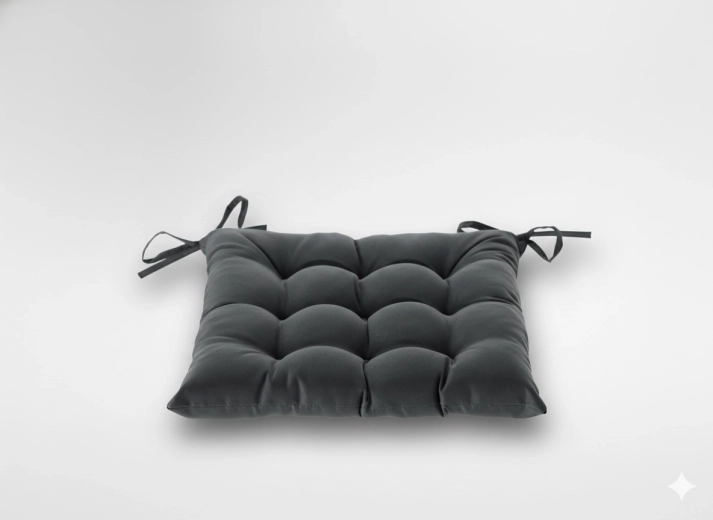 Polstrovaný podsedák na židli 40 × 40 × 6 cm – tmavě šedý