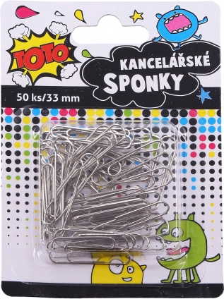Kancelářské sponky 33 mm, 50 ks