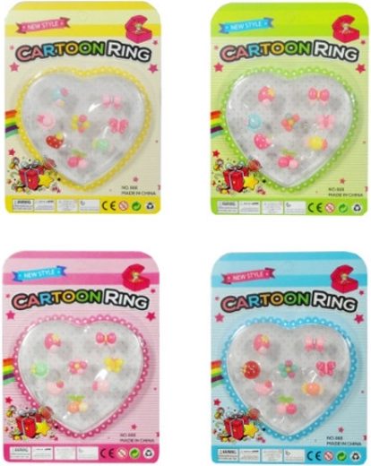 Sada barevných nastavitelných prstýnků pro dívky – 8 ks