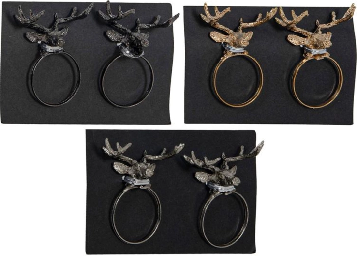 Kovový kroužek na ubrousky, průměr 3,7 cm, sada 2 ks