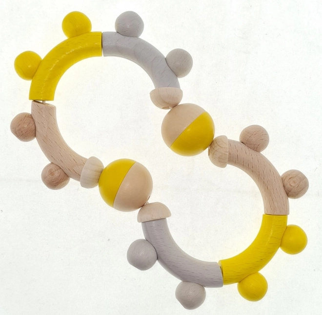 Hess dřevěné chrastítko přírodní žlutá