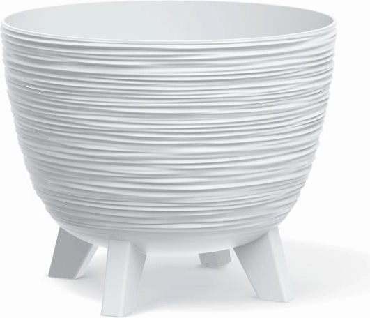 Květináč FURU 39,5 cm bílý – plastový designový obal na rostliny do interiéru i exteriéru