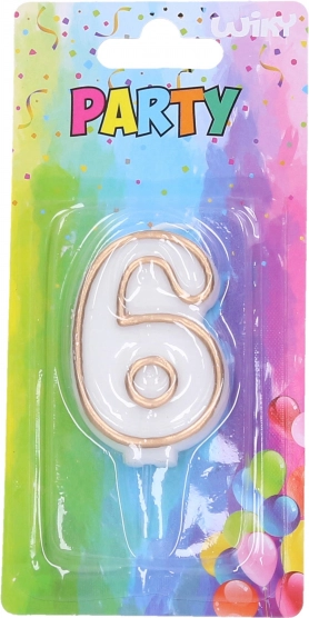 Párty svíčka číslo 6 zlatá