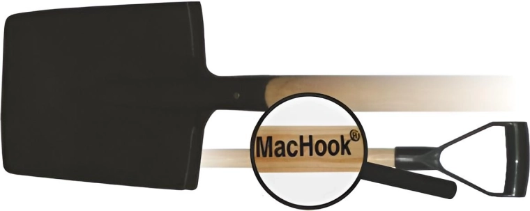 Rýč hranatý s dřevěnou násadou a rukojetí typu Y MacHook