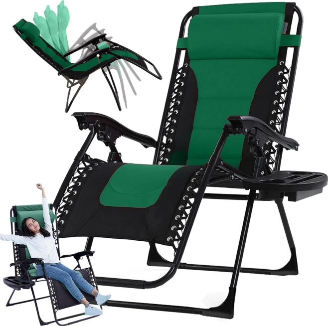 Skládací zahradní lehátko Gravity se stolečkem