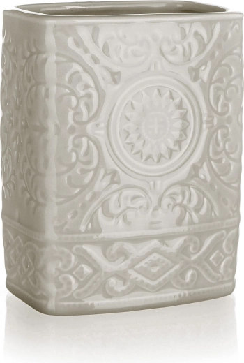 Keramický kelímek na zubní kartáčky šedo‑béžový