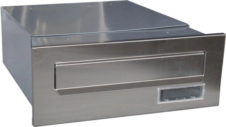 Poštovní schránka k zazdění do sloupku z nerezové oceli 320–540 × 250 × 110 mm