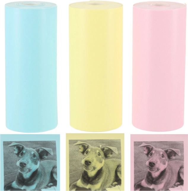 Barevné roličky pro termální tiskárnu 5,7 cm x 3 m, 3 kusy