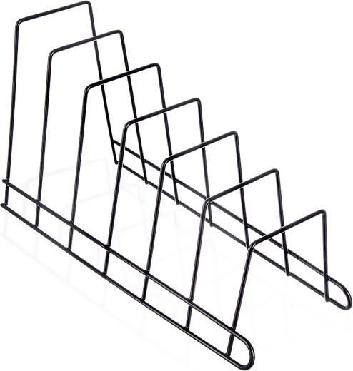 Kovový stojan na poklice a talíře, černý, 34,5 × 14 × 19 cm