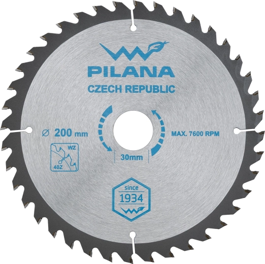 Pilový kotouč na dřevo PILANA 200 mm, 40 zubů, SK WZ