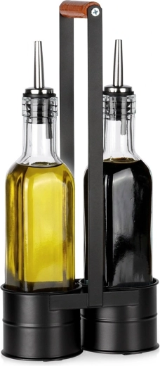 Skleněná sada na olej a ocet ve stojanu 2×250 ml