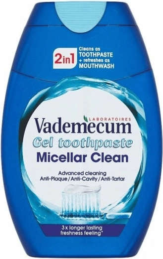 Vademecum 2v1 Micellar Clean gelová zubní pasta 75 ml