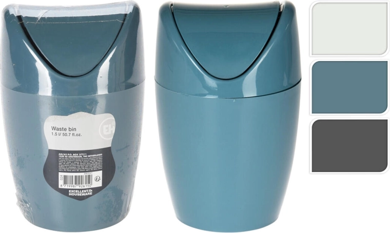 Stolní výklopný odpadkový koš 1,5 l plastový, kulatý