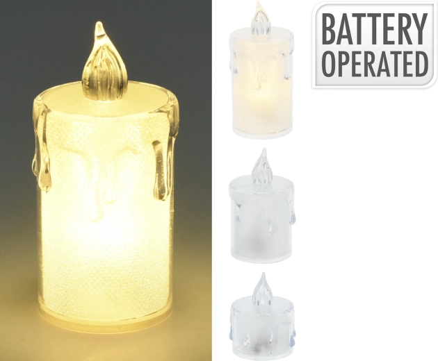 Sada LED čajových svíček – 3 kusy, bílá