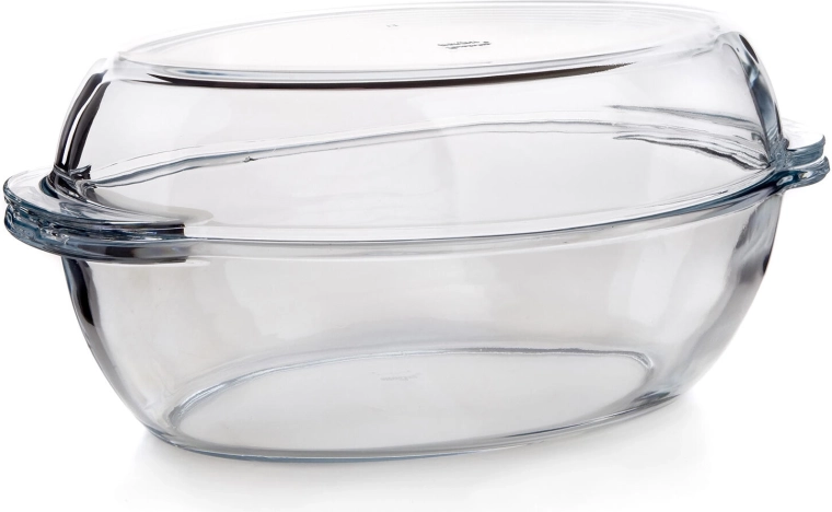 Oválný skleněný pekáč s víkem 4 l