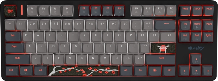 Magnetická herní klávesnice Fury Kanabo K6 RGB US černo-šedá