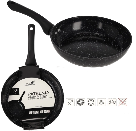 Hliníková pánev 22 cm s keramickým povrchem pro indukci
