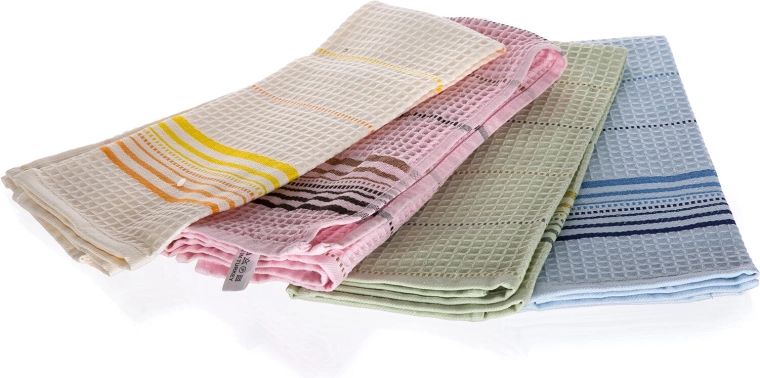 Kuchyňské utěrky LINNA 40 × 60 cm, bavlna, mix barev, 4 ks