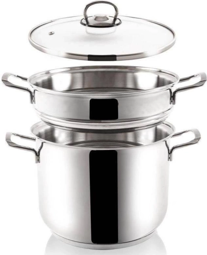 Nerezový parní hrnec ANETT 5 l, 3dílný, 22 cm
