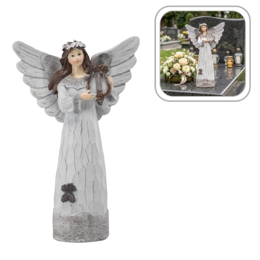 Andělská figurka s lyrou 35 cm