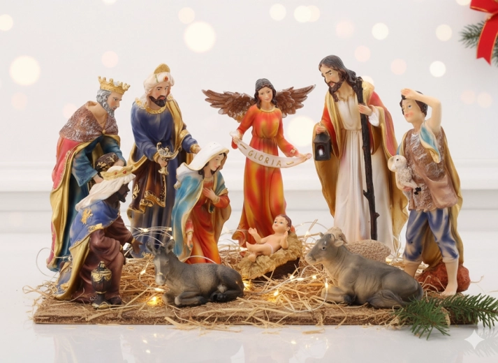 Vánoční betlém – sada 11 figurek z polyresinu do 31 cm