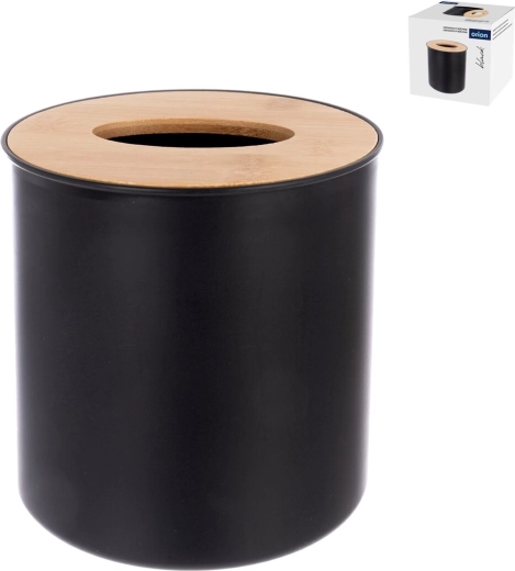 Kosmetický odpadkový koš z plastu a bambusu Black