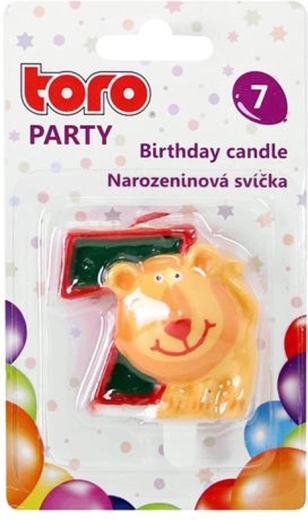 Dortová svíčka číslice 7 s lvem TORO 5 cm