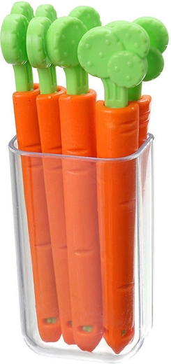 Sada svorek na sáčky TORO ve tvaru mrkve s magnetickým boxem (5 ks)
