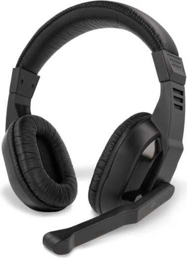 Setty kabelová sluchátka přes hlavu s mikrofonem, 150 cm, 3,5 mm jack, černá