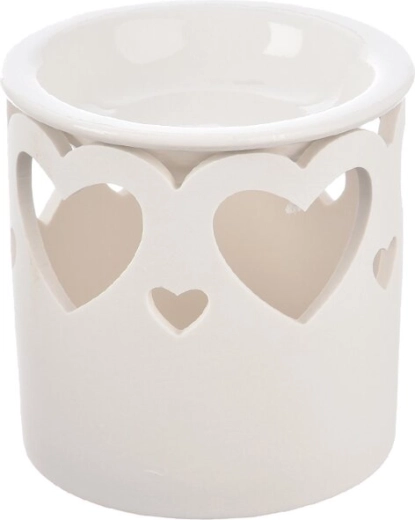 Porcelánová aromalampa ve tvaru srdce bílá