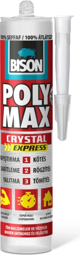 Bison Poly Max Crystal Express průhledné lepidlo a tmel 300 g