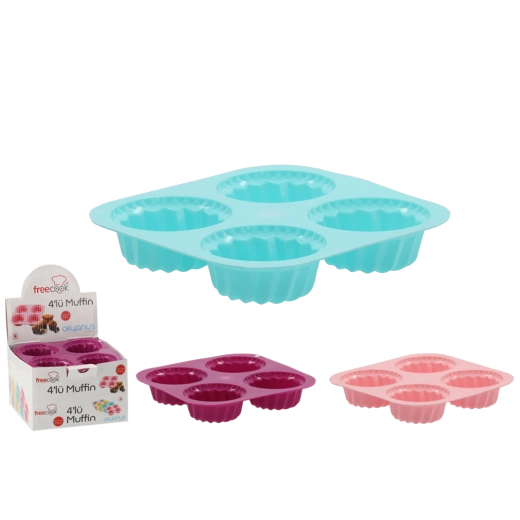 Silikonová forma na muffiny, 4 ks