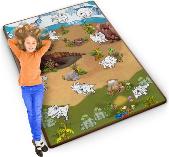 Rolovací pěnová omalovánková podložka RICOKIDS 120 × 92 cm s fixy