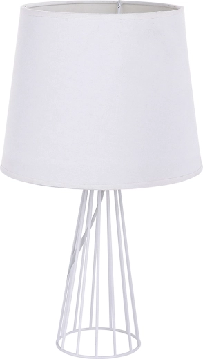 Bílá stolní lampa s kovovou mřížkovou základnou 40 cm