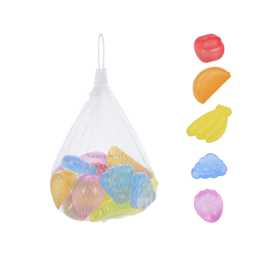 Sada 18 opakovaně použitelných ovocných kostek ledu