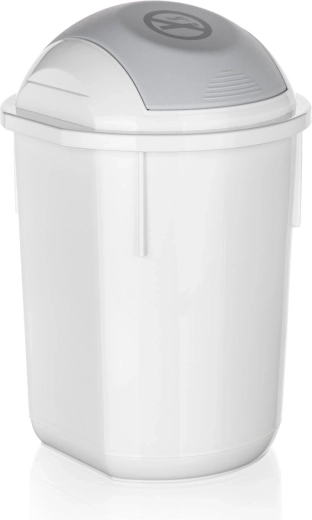 Plastový odpadkový koš s výklopným víkem 8 l – bílý