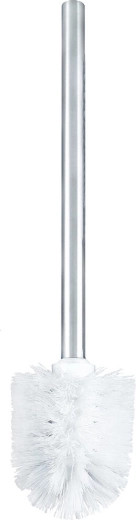 WC kartáč s nerezovou rukojetí, bílý, průměr 8 cm