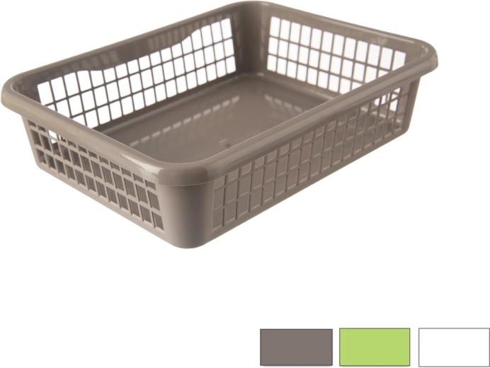 Úložný košík z plastu UH 25,5 × 19,5 × 6,5 cm, mix barev