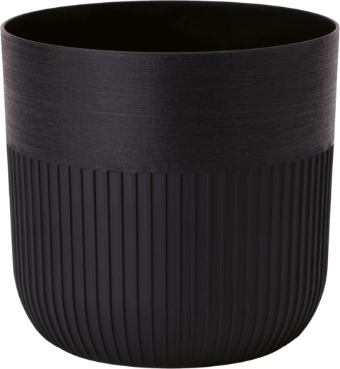 Dlouhá květináč LUCA 40, hluboká černá, s vložkou